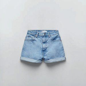ZARA mom fit jean short light blue